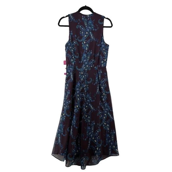 Cabi Size 8 Dress NEW Purple Paisley Treasure 3461 Pockets Midi - Picture 4 of 4